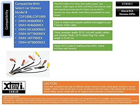 Теглене на кабели Xtenzi RCA в събирането на автомобилни Аудио-Видео и е Съвместим с Pioneer MARIQ CDP1888, CDP1889