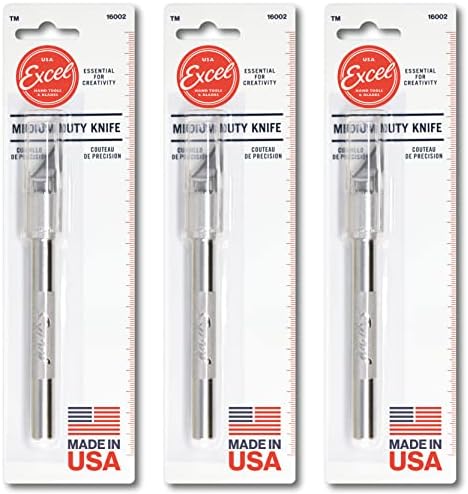 Нож за хоби от алуминий Excel Blades K2 средно съдържание с нож № 24, Направено в САЩ, Точност Режещ инструмент