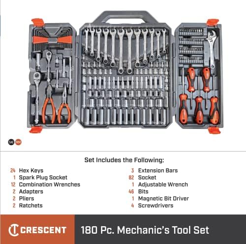 Набор от професионални инструменти Crescent 180 бр. в Калъф за съхранение на инструменти - CTK180