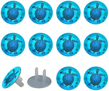 Капачки за контакти (24 опаковки) Защитни Капачки за Электрозащиты, Капачки за Ключове за дома - Морска Костенурка под вода