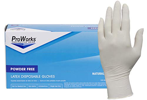Ръкавица от латекс индустриален клас Hospeco GL-L105F, Без прах за Еднократна употреба, с дължина 9,5 см, Малка (опаковка от 100 броя)