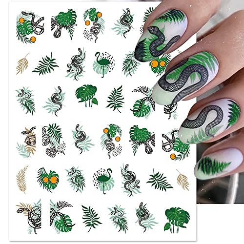 Етикети за дизайн на ноктите под формата на Змия, Стикери за нокти във формата на Цвете Черница, Стикери за Дизайн на ноктите, за Жени, Момичета, Деца, Самозалепващи ?