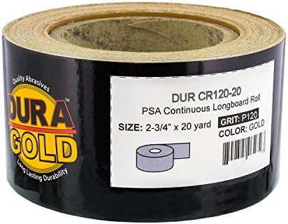 Шкурка за лонгбординга Dura-Gold Premium с шкурка 600 Злато PSA с Дължина 20 Метра, Непрекъснат ролка с Ширина 2-3 / 4