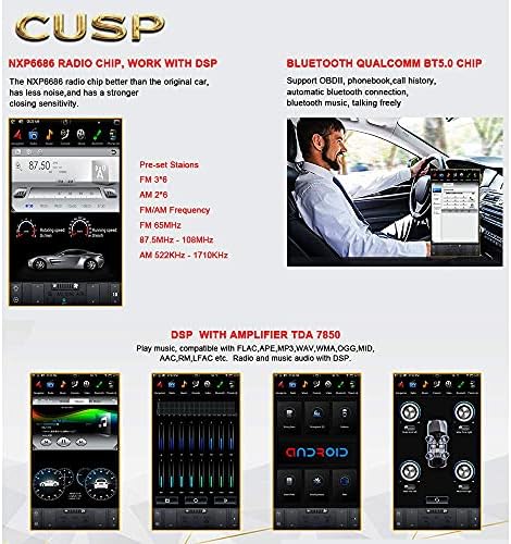 CUSP 10,4 Инча Android Кола Стерео Радио GPS Навигация за Honda Civic -2021 PX6 4G + 64G Вертикален екран с автомобилен