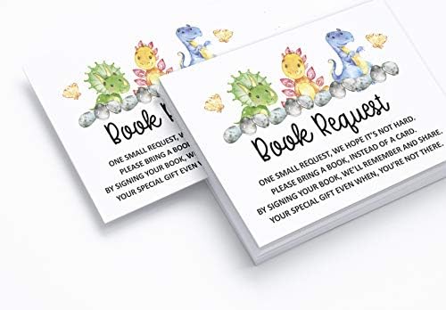 Inkdotpot 30 Динозаври Животни на Джунглата Картички със Заявка на книги за душата на детето, Донеси Книгата Вместо Картички Втулки с Покани на бебешки душ Игри