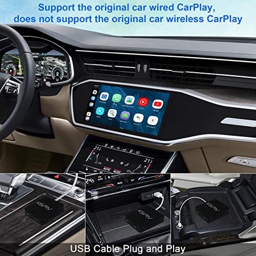 Безжичен Мултимедиен видео адаптер Carplay Dongle Android AI Box 4 + 64 GB за кола с фабрична поддръжка на жични Carplay