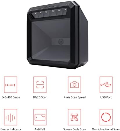 Скенер Qr-код HUIOP, 1D 2D баркод Скенер, Модул за Четене на QR баркод Скенер CMOS изображения, Свързване към USB порт, Ненасочена платформа, Автоматично сканиране, Висока скор