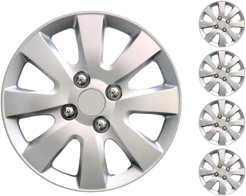 Комплект Copri от 4 Джанти Накладки 14-Инчов Сребрист цвят, Защелкивающихся На Главината, Подходящ За Toyota Corolla