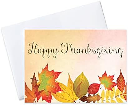 Главен ИЗПЪЛНИТЕЛЕН директор Cards - Поздравителни картички за Деня на Благодарността (Акварели листа), 5x7 инча, 25 Картички