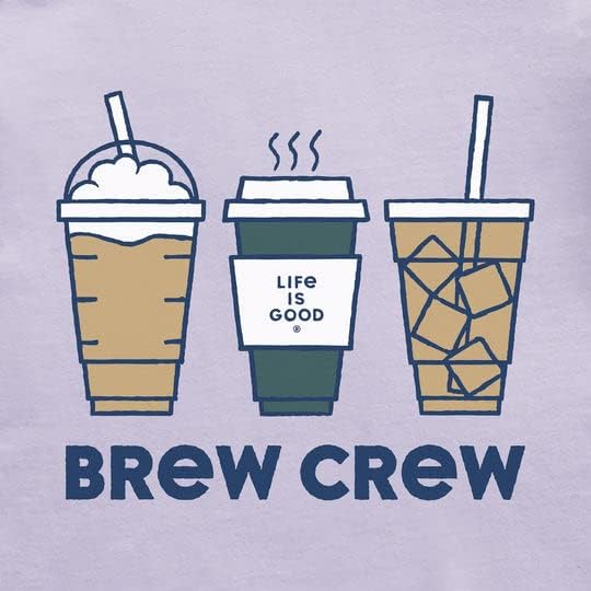 Животът Е Красив. Женска тениска Brew SS Crew Crusher-Lite, Лилаво-Лилава, Много Малка