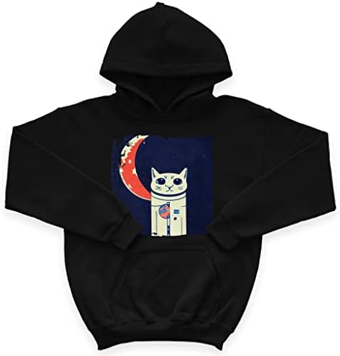 Детска hoody с качулка от порести руно Cat Astronaut - USA Kids' Hoodie - Графична hoody с качулка за деца
