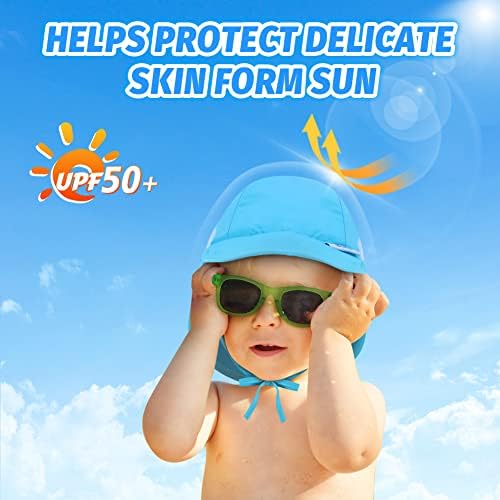 LAYCOL Детска Солнцезащитная Шапчица UPF 50 +, СЪС Защита от ултравиолетови лъчи, Шапки за деца с лента за врата, за Момчета