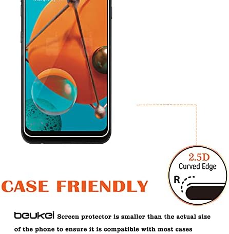 beukei (3 опаковки), Съвместима със защитно фолио за дисплея на LG K51 от закалено стъкло, защитно фолио за екрана