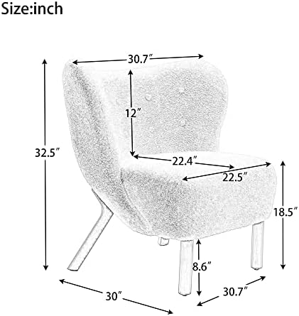 Merax Светло Кафяв Модерен и Удобен стол с акцент средата на века от Овча кожа Шерпа с възможност за сгъване