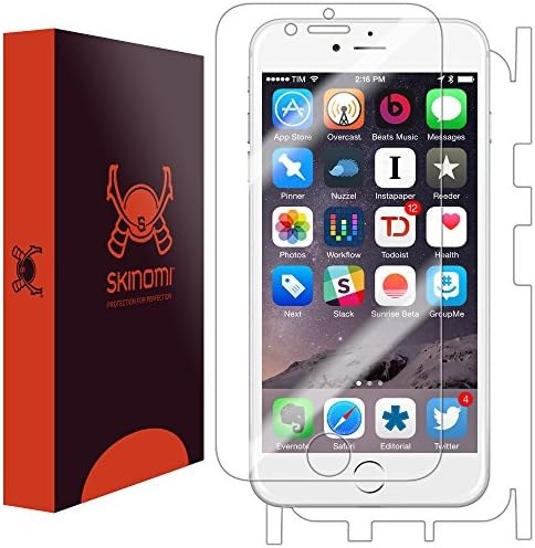 Защитно фолио за екран на iPhone 6 + на Цялото тяло (Apple iPhone 6S 4.7 ), Skinomi TechSkin Full Coverage Skin + Защитно