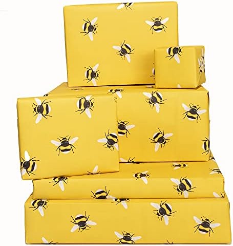 ЦЕНТРАЛНА амбалажна хартия с 23 пчелками - 6 листа амбалажна хартия за великденски украси за рожден ден - За жените - приятелите
