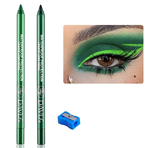 2 елемента Светло-Зелен, Тъмно Зелен Комплект Дръжки за очна линия очи С острилка ви за Моливи, Светло-Зелен,