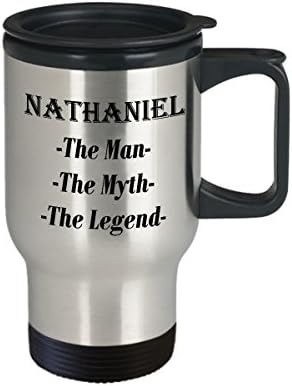Натаниел - Човек, Мит, Легенда, Невероятна Кафеена Чаша за Подарък - Пътна Чаша на 14 грама