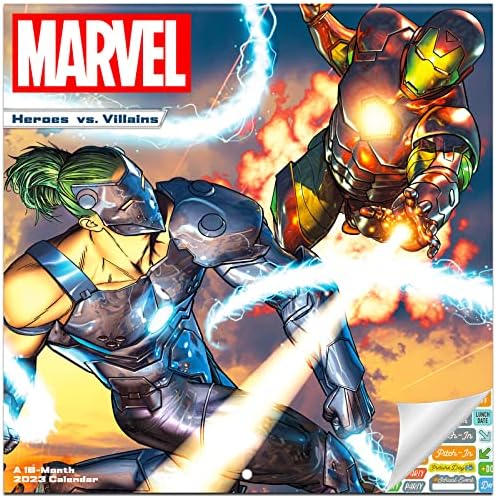 Календар на Marvel Heroes vs Villains 2023 - Подаръчен комплект стенни календари Marvel Comics 2023 с повече от 100