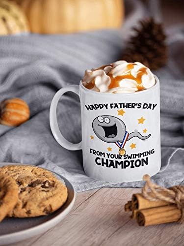 UrVog Happy Бащи Ден От вашата керамични чаши кафе Swimming Champion - Beer Stein - Подаръци за бъдещето на папата, Един