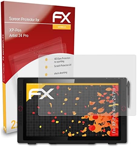 Защитно фолио atFoliX, съвместима със защитно фолио XP-Artist Pen 24 Pro, Антибликовая и амортизирующая защитно фолио FX (2 пъти)