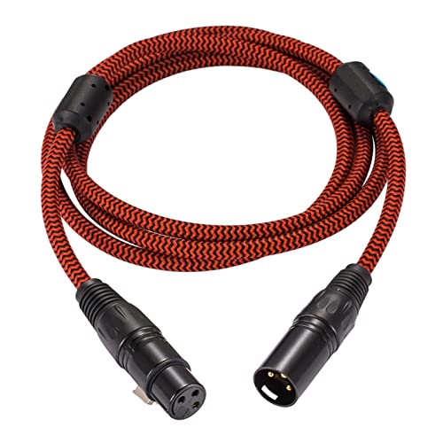 Балансиран удлинительный кабел XLR, Съвместим с усилвател, високоговорител, микрофон, Обикновен 3-пинов аудиокабелем XLR между мъже и жени, 1 m, 2 M, 3 M, 5 М, 8 М (Цвят: черен р