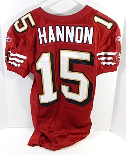 2008 San Francisco 49ers Крис Хэннон #15, Издаден в Червената фланелка 42 DP28512 - Използваните тениски за игри NFL Без подпис