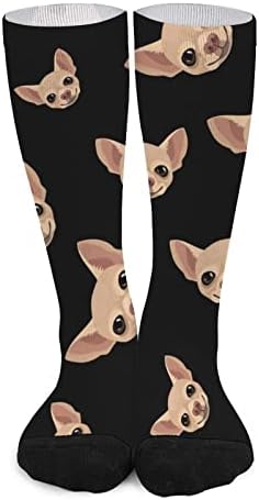 Чорапи WEEDKEYCAT Chihuahua Face Crew, Новост, Ежедневни Чорапи със Забавна Графичен Принтом Средна Дебелина за