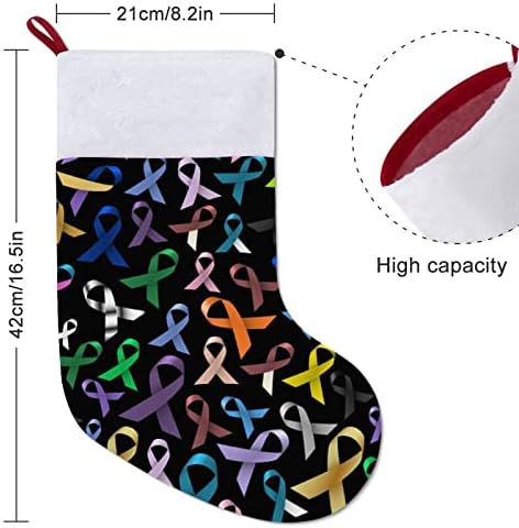 Цветни колани за Информиране за Рак на Персонални Коледни Чорапи, Коледни Камина Семейни Украси За Партита
