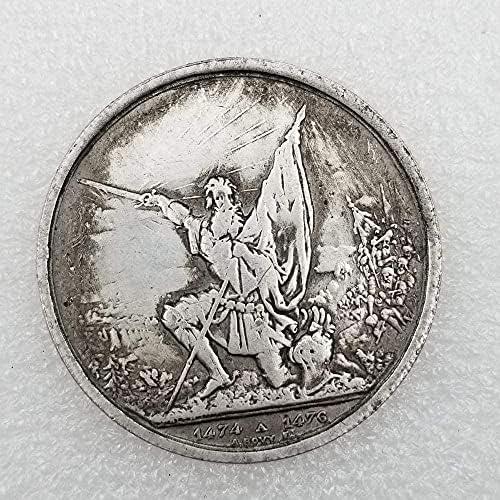 Старинни Занаяти 1874 Конфедерация Латунная Сребърно Покритие Старата Сребърна Доларова Монета 0069