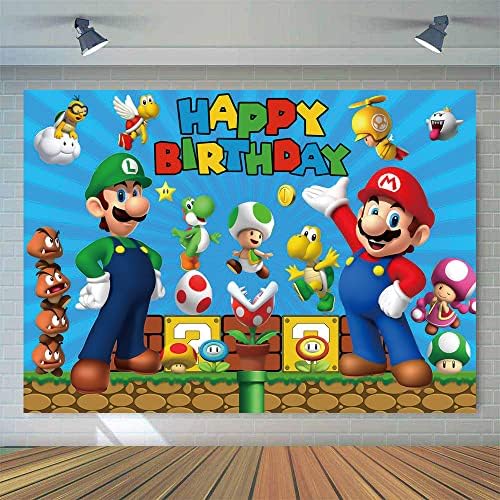 чаунгда 7x5 фута Супер Марио Златна Монета видео игра честит Рожден Ден на Тема Снимки, Фонове За Деца Момчета Рожден