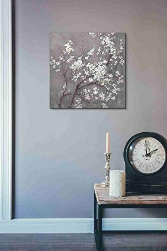 Епична графити Бяла вишнев цвят I на сиво на четката Даньхуэй NAI, Платно, стенно изкуство, 18 x 18