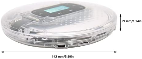 Cd плейър BOTEGRA, Регулиране на силата на звука, 3,5 мм, Прозрачен Интерфейс, 5 Звукови Ефекти, Мултифункционално, USB, C, Акумулаторна
