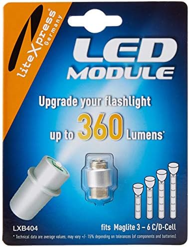 Модул за обновяване на led LiteXpress LXB404, 360 Лумена за 3 - 6 led светлини C/D Cell Maglite