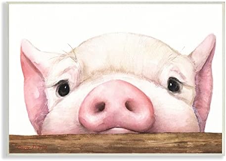 Stupell Industries, сладко розово прасе, отдыхающая муцуна, илюстрация на животните в стопанството, дизайн на Джордж