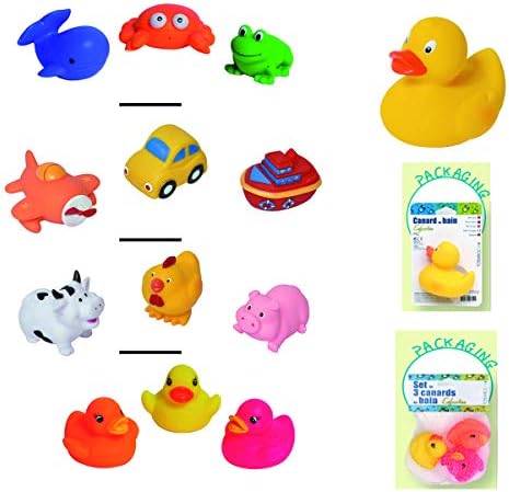 Комплект от 3 Нетоксични Плаващи играчки За вана - Селскостопански Животни, Прасе, Крава, Пиле-Сквитер-за Бебета и малки деца