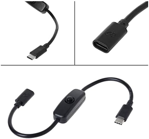 Удлинительный кабел MINUTEAS Type C от мъжа към жената USB-C с превключвател за включване / изключване е Съвместим с Raspberry Pi 4 Съвместим с кабел за захранване Android