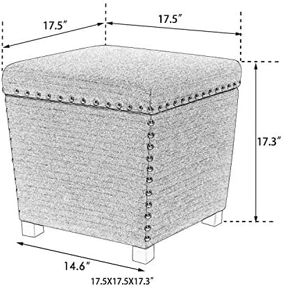 Табуретка за съхранение на Homebeez, квадратна поставка за крака, стол, малка тъканта, поставка за крака, за да хол, спалня (Goldenrod)
