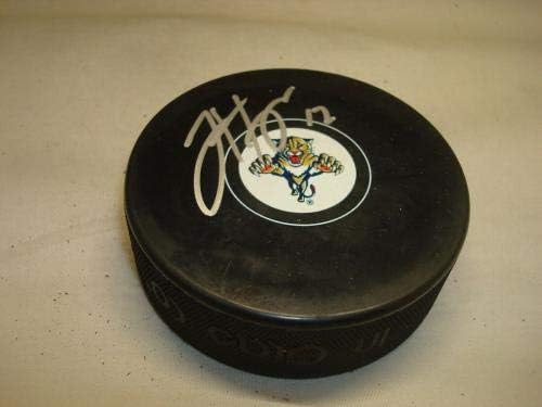 Джими hayes награди подписа хокей шайба Флорида Пантърс с автограф 1А - за Миене на НХЛ с автограф