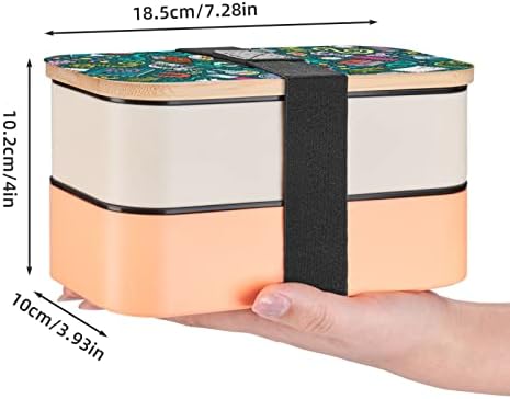 Кутия за Bento с анимационни научна тематика за обяд с подобрени регулируема каишка, штабелируемый за многократна