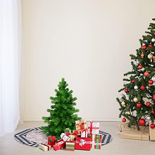 WODMB 48 инча Пола във вид на елхи от кариран плат, Коледен килим, Домашен подложка за настилки, Декорация, Коледна украса, Аксесоари (Цвят: A, размер: 48,03 инча)