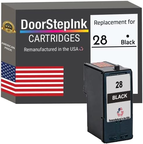 Рециклирани в САЩ Мастило касета за Lexmark 18C1428 28 Black серия X X2500 X2530 X2550 X5070 X5075 X5320 Серия