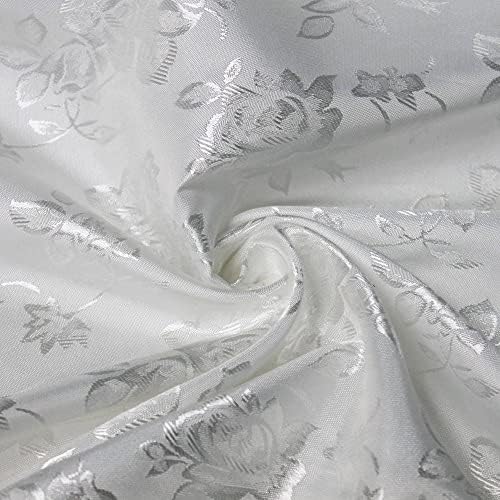 Бяла полиестерна тъкан, Kayla от жаккардовой брокат с флорални принтом и сатен by The Yard - 10004