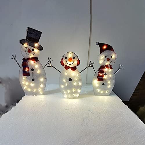 LROSPTAE Светещи Коледни Украшения във формата на Снежен човек на Външните Украшения във формата на Снежен човек С Led Подсветка