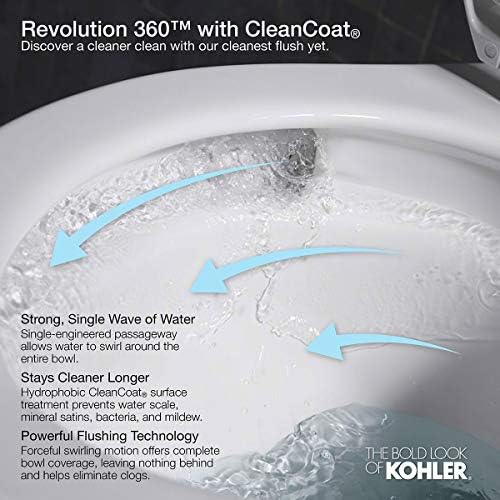 Тоалетна чиния (Kohler) K-31588-0 Cimarron Удобна височина, Бял