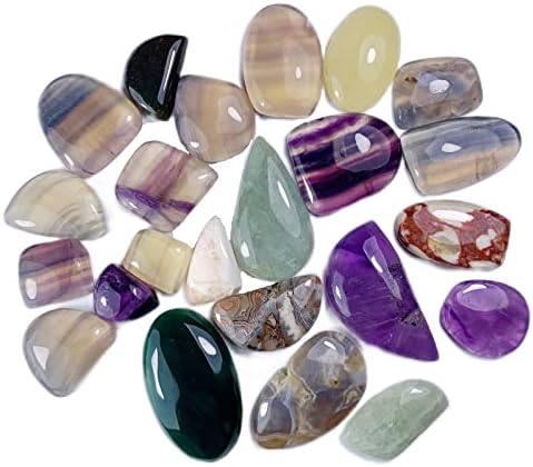 100 Грама Естествени Скъпоценни Камъни Кабошон - Метална Опаковка - Смесени партия