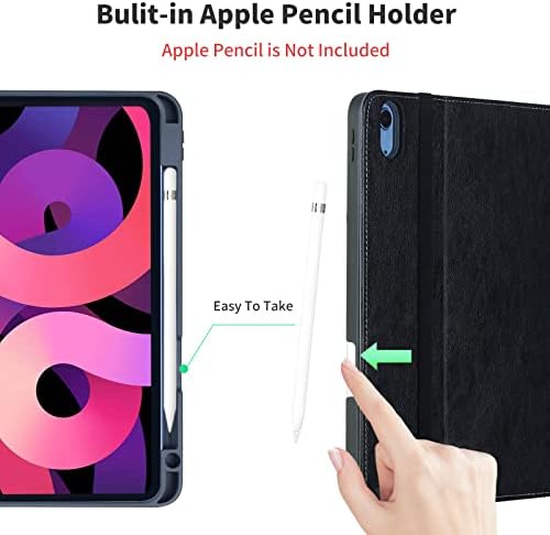Калъф HFcoupe за iPad Air 5/4-то поколение (издаден през 2022/2020 г.), калъфи за iPad Air 10,9 инча с държач за моливи, Подкрепа за зареждане на устройства на Apple Молив на 2-то поколение /?