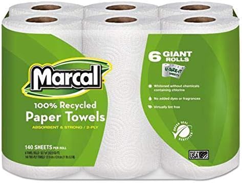 Кърпи на рула Marcal (R) Select-A-Size Maxi, 140 Листа (пакет от 6), Бели