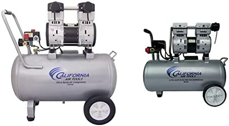 California Air Tools 15020C Безшумен и Безмасляный Въздушен компресор със стоманена резервоар с капацитет 2,0 л. с. обем 15,0 литра и въздушен филтър за вода и масло 317