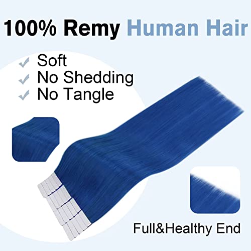 【Спестете повече】 Easyouth два комплекта за удължаване на косата са истински човешки косата 1 и синьо 16 инча